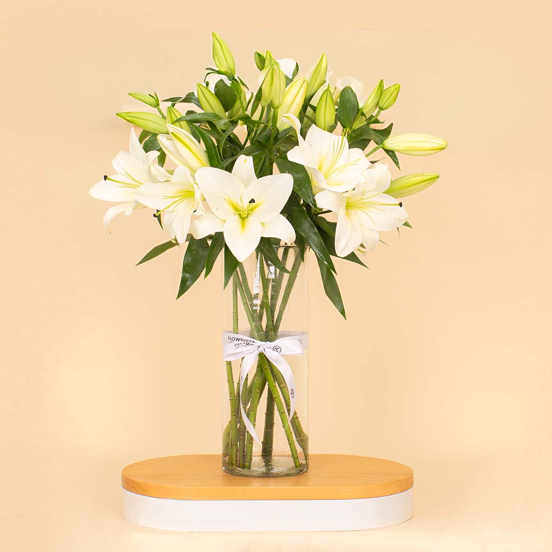 Flowrista Online Flowers Shop Graceful White Lily Vase