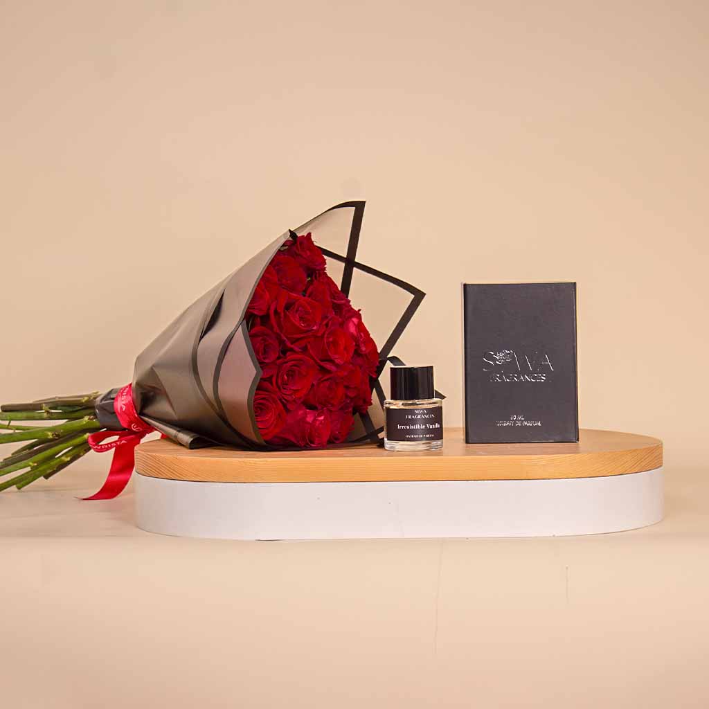Flowrista Online Flowers Shop Siwa irresistible vanilla And 20 Red Roses