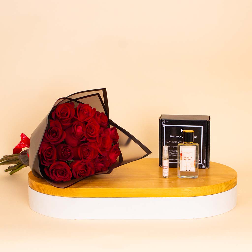 Flowrista Online Flowers Shop Fragrance & Fabric Vanilla Velvet – For Women & Red Roses